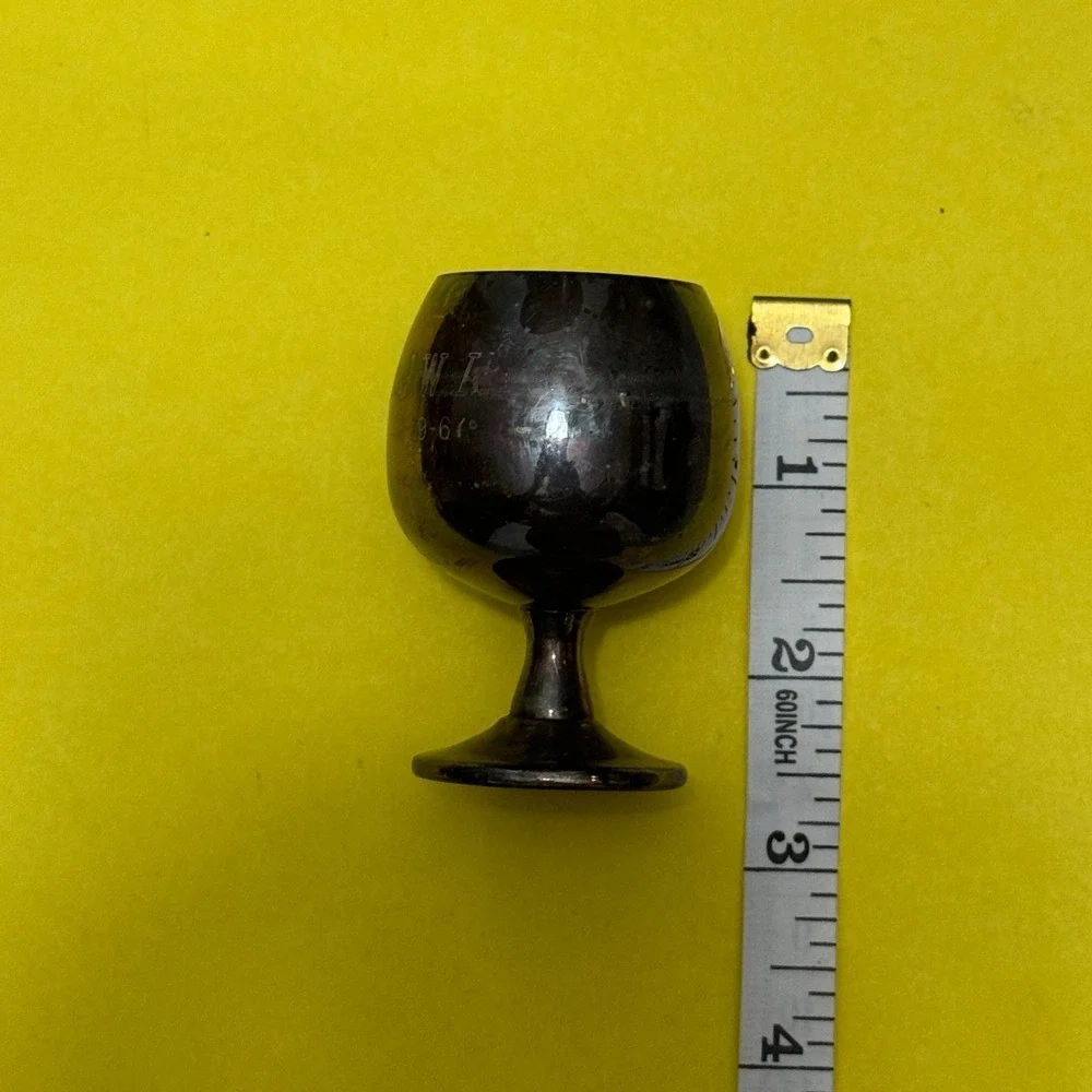 Vintage Silverplate Lot Goblet Mug Spoons Mixed Silver‎ Plated Barware Set VTG